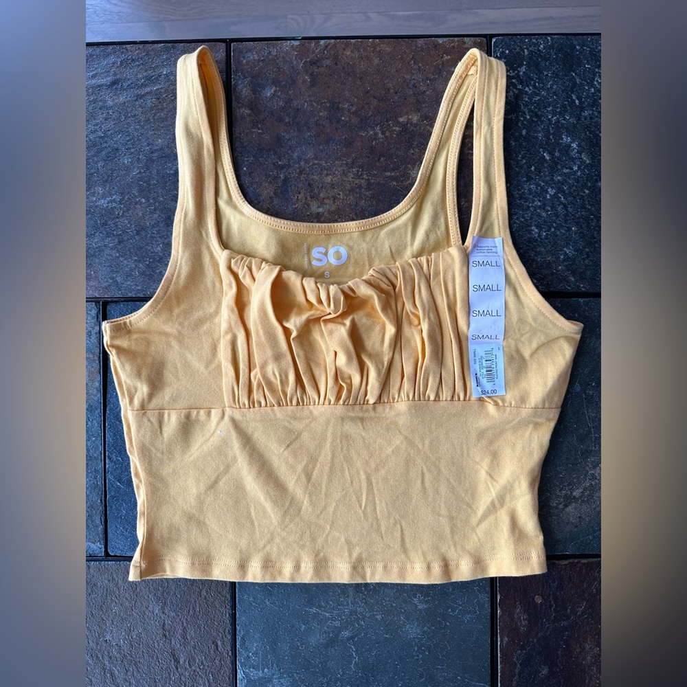Junior gold yellow crop top